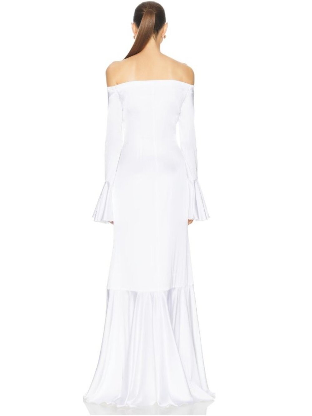CAROLINE CONSTAS Silk Blend Zarina Off Shoulder Trumpet Gown - Picture 3 of 3